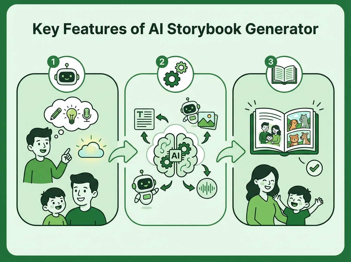 Illustration for: Key Features of AI Storybook Generator