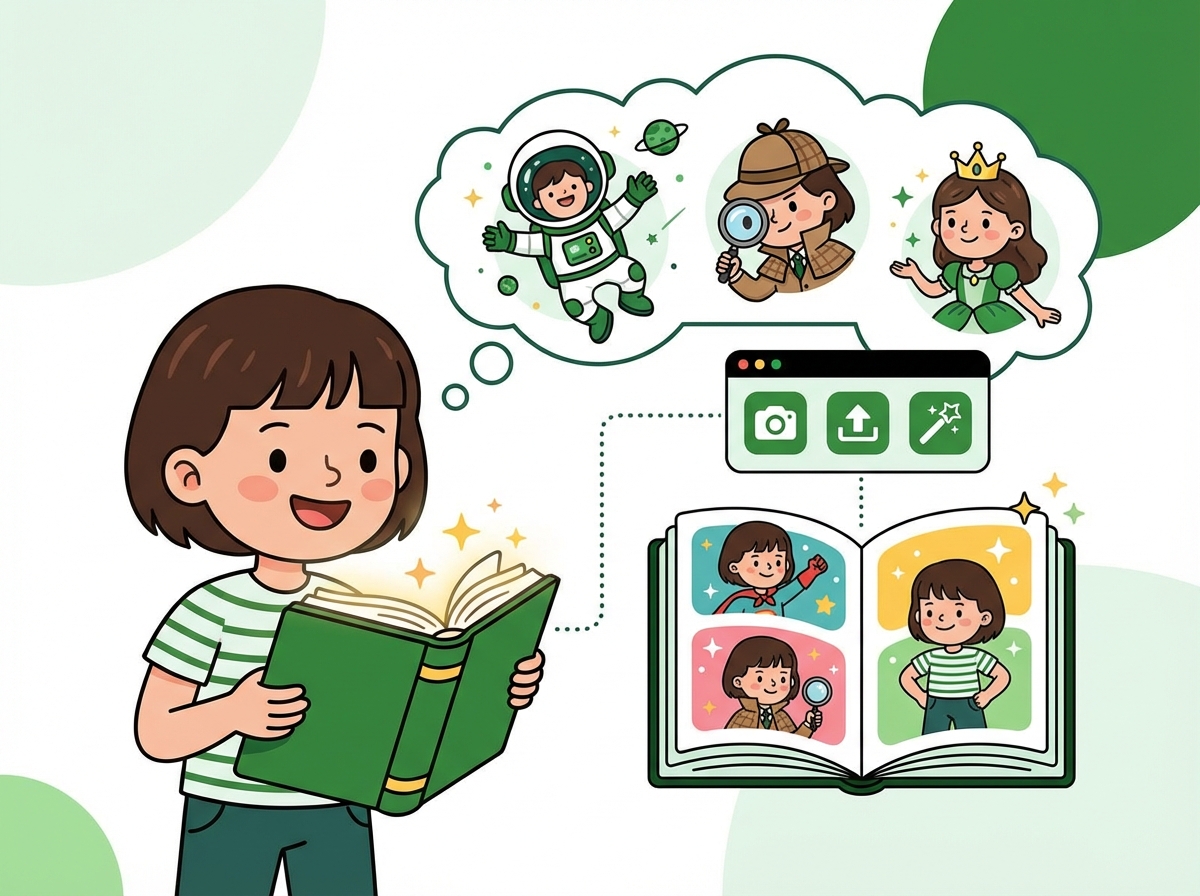 Illustration for: Personalized AI Storybooks – Turn Your Child into a Story Hero