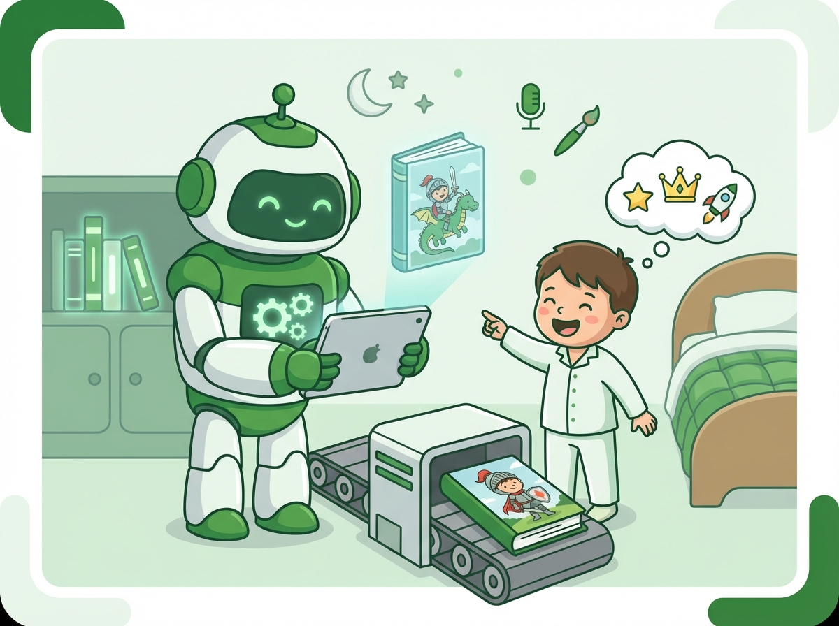 Illustration for: Your Child's Story, Powered by AI.