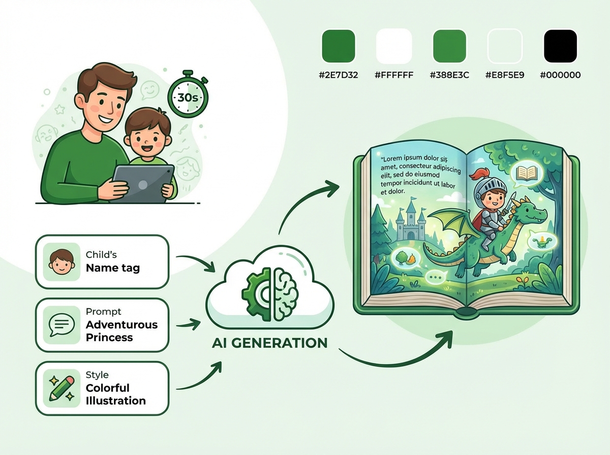 Illustration for: Instantly Create Personalized Children's Books with AI