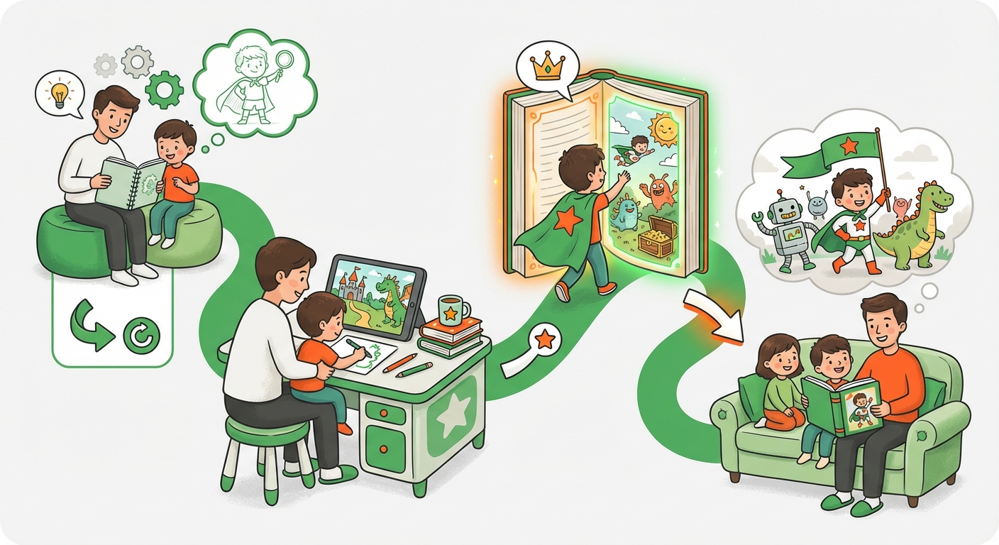 Illustration for: A Step-by-Step Guide to Making Your Child a Story Hero