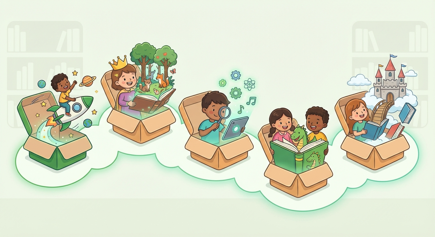 Illustration for: Our Top 5 Kids' Book Subscription Boxes for 2026