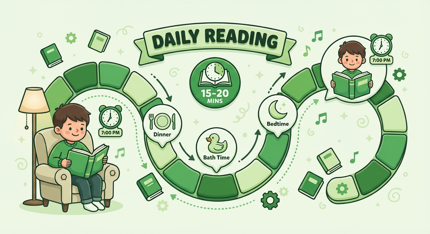 Illustration for: Step 2: Establish a Consistent Daily Reading Routine