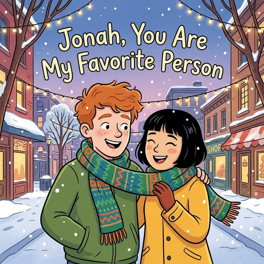 Sample cover of a personalized valentine's day storybook