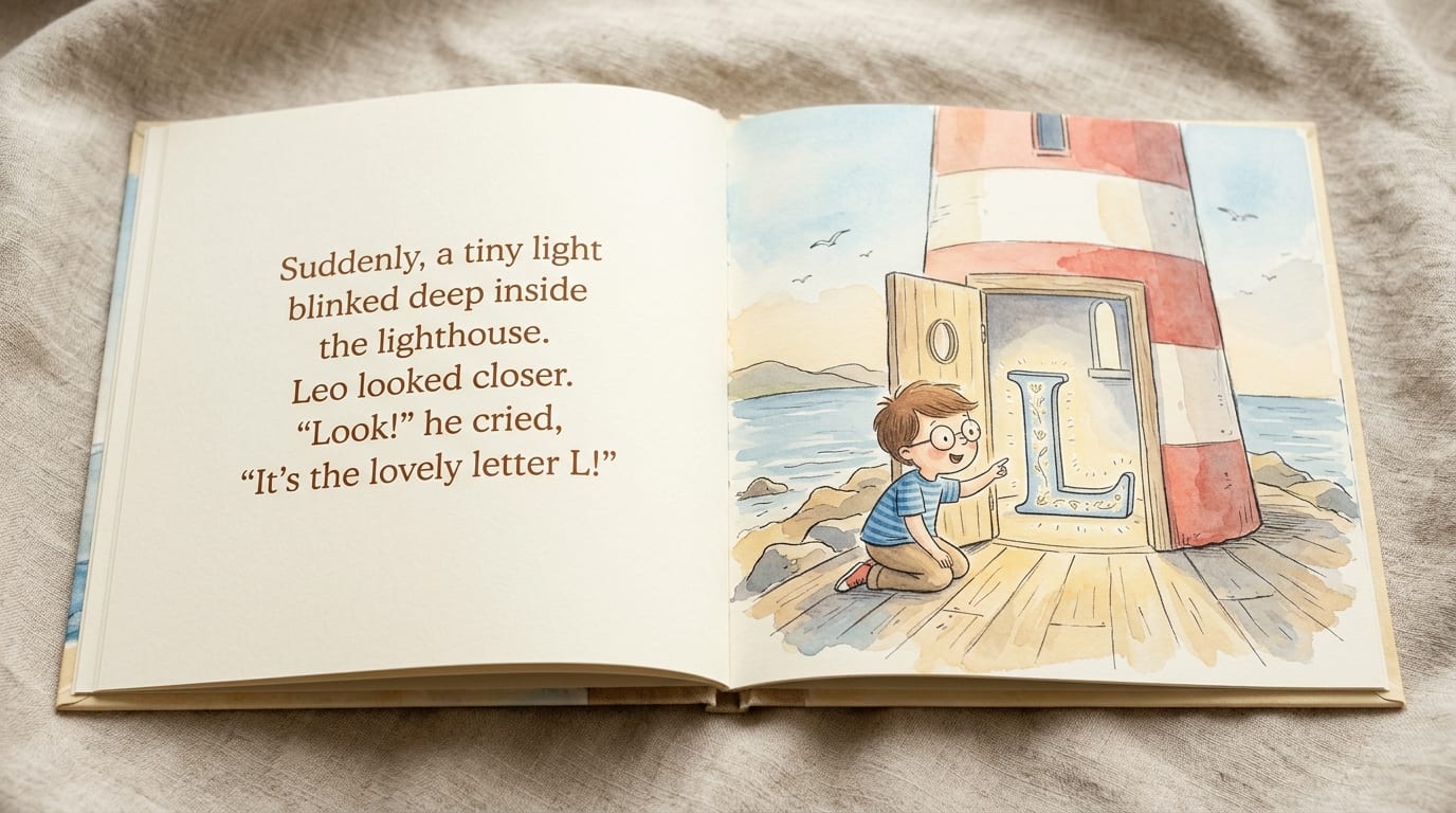 The printed hardcover open to a story spread