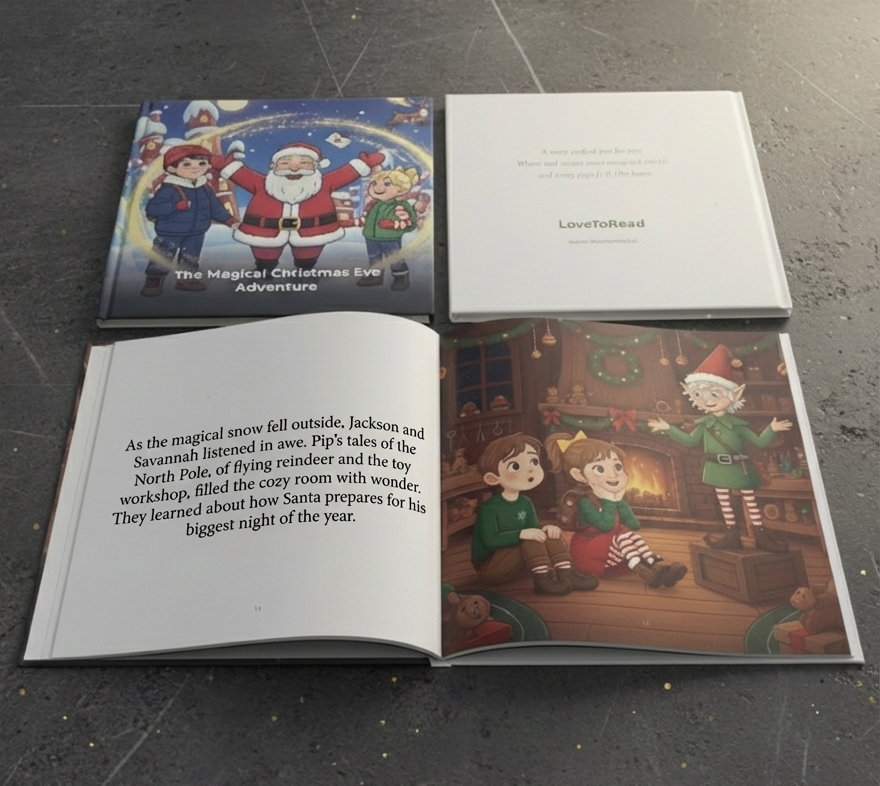 Open book showing illustrated pages