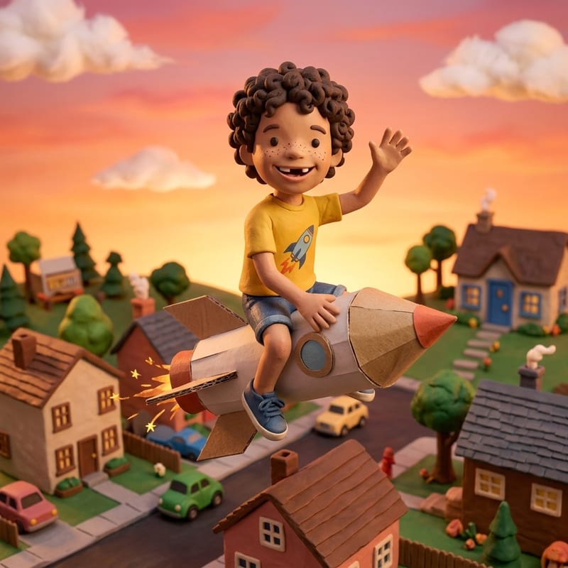 Claymation illustration style sample